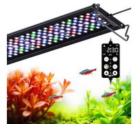 LED Aquarium Light, 24/7 Custom Timer, Power-Off Memory,7-Row LED 12-18in SEAOURA Full Spectrum Fish Tank Light, 8 Colors, 20 Brightness, Day&Night Cycle, Adjustable Mount for Freshwater Plant Growth