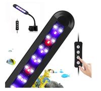 LED Aquarium Light Clip on Nano Aquarium Light for saltwater and freshwater | Dimmable Full-Spectrum 3 Modes 5 Brightness ,Timing Function Flexible Gooseneck White+Red+Blue LED UK Adapter