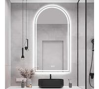 LED Arched Bathroom Mirror 50x90 cm, Tri-Color Anti-Fog Lighting, Dimmable, Modern Vertical/Horizontal Design for Elegant Interior Décor