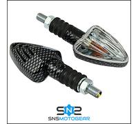 LED Arrow Motorcycle Indicators, Motorbike Scooter E-Marked - Carbon/Clear