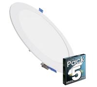 LED ATOMANT 5X 20W Round Flat LED Recessed Ceiling Light 225mm. Cool White (6500K). 1800 Lumens. LED Driver Included.