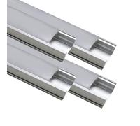 LED Atomant Kit 4 x Aluminium Profile for LED Strip Translucent Cover Includes End Caps and Fixing Tabs, 0 W, 1 m, 4