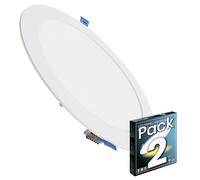 LED ATOMANT Pack of 2 x Round Recessed LED Downlight, 20W, Neutral White (4500K), 1800 Real Lumens. Driver Included Lacquered Aluminium