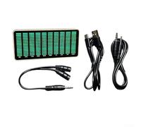 LED Audio Spectrum Analyzer - 10x16 Bar Graph Sound Level Indicator Light with 50Hz-20kHz Frequency Range, Adjustable Brightness & AGC, for Audio Testing and Rhythm Visualization(Green)