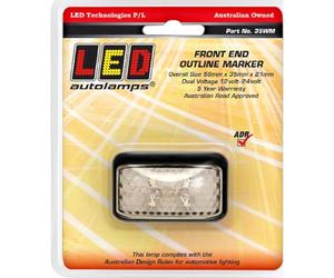 LED Autolamps Clear/White Front End Marker - 35WME