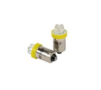 Led Autolamps Ignition Line 12V Side & Tail Bayonet Wedge Bulbs Lighting Yellow Twin Pack