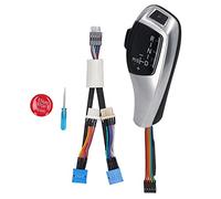 LED Automatic Gear Shift Knob, Replacement for X3 E83 2004 - 2010, Left Drive Side with Red Button, LED Gear Position Indicator, Smooth PU Leather Surface for Comfortable Driving E (Electroplated