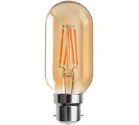 LEDSone Retro Vintage 4W LED T45 Light Bulbs Bayonet B22, 2700K Warm White dimmable Energy Saving Bulbs for Chandelier, Ceiling Fittings (T45 4W, B22)