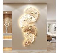 LED Backlit 3D Wall Art - Koi Fish & Ginkgo Leaf Relief Sculpture, Large Lighted Decor for Living Room & Entryway, 31.5x63.0in, Unique Home Decoration