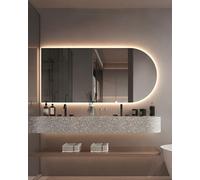 LED Backlit Bathroom Mirror Frameless 3 Color Temperature Adjustable Anti-Fog IP54 Waterproof Left Cut 60cm x 80cm - Modern Vanity Mirror for Home Decor