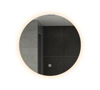 LED Backlit Bathroom Mirror Round Wall Mirror with Touch Sensor Adjustable Warm Light Makeup Mirror Minimalist Design 40cm HD Reflection Perfect for Vanity