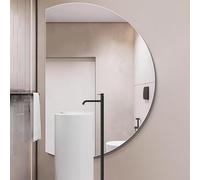 LED Backlit Bathroom Vanity Mirror 90cm Semi-Circle Frameless Anti-Fog Dimmable Wall Mirror with 3 Color Options Modern Design for Home Decor