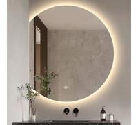 LED Backlit Irregular Half Circle Mirror Smart Frameless Wall Mirror for Bathroom 50cm 60cm 70cm 80cm HD Reflection Modern Decorative Lighting