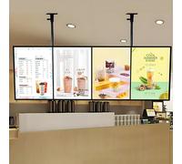 LED Backlit Menu Board, Alloy Light Box, Wall Mounted Illuminated Poster Holder for Advertising Display