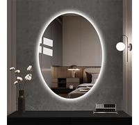 LED Backlit Oval Bathroom Mirror Smart Anti-Fog Dimmable Wall-Mounted Frameless 75 x 100 cm Modern Design Perfect for Home Decor