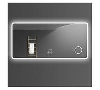 LED Backlit Recle Bathroom Mirror, Smart Dimmable Mirror with Touch Control, Anti-Fog, 3X Magnifier & Human Body Induct, Energy-Saving Illuminated Design