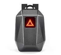 LED Backpack With Striped Silver Carbon Fiber Texture, Large Capacity, Rainproof, Hard Shell Laptop Bag - Durable Wear Resistant, Bluetooth LED Display, Ideal For Travel and