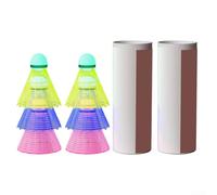 LED Badminton Shuttlecocks 3-Pack Nylon Night Play | High-elasticity PU head, nylon skirt, deformation resistant, long-lasting durability, 6-pack