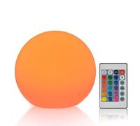 LED Ball Light, 7.9in PE Rechargeable 16 Color 4 Mode Remote Control Sphere Lamp, Brightness Adjustable Orb Lamp for Garden, Lawn, Outdoor