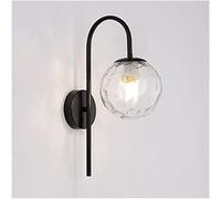 LED Ball Shaped Wall Lamp, Modern Sconce, Creative Lights with Clear Hammered Glass Shade, Indoor Decor Lantern for Bedroom Bedside Hallway Living Room Kitchen Island (Color : Gold)(Nero)