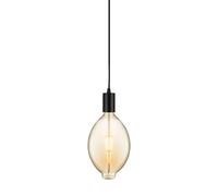 LED Balloon Deco Filament Ceiling Fitting Pendant Light with Amber Glass Shade
