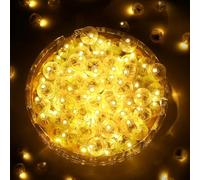 LED Balloon Lights 100 Pieces Mini Battery Operated LED Lights Small Bright Warm White Lamp for Birthday, Halloween, Christmas, Wedding, New Year