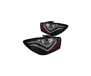 LED Bar Rear Lights VR-959 Tail Light Assembly Tail Lamp 1 Pair Driver And Passenger Side Complete Set Black compatible with Seat Ibiza 6J 3 Doors 2008 2009 2010 2011 2012 Hatchback 3 Doors
