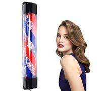 LED Barbers Pole 90x 13cm Retro Rotating Red Blue White Strips Salon Equipment Barber Sign Pole Rotating Light Stripe Sign Light for Hair Salon Barber Shop