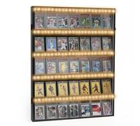 LED Baseball Card Display Case, Graded Sports Card Display Wall Cabinet for Trading Cards, PSA Card Display for Baseball, Football, Basketball, and Hockey Collectors