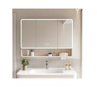 LED Bathroom Cabinet with Double Door Mirror, Wall-Mounted Storage Unit, Anti-Fog Function, Illuminated Mirror, Stylish Bathroom nizer, Space-Saving Design
