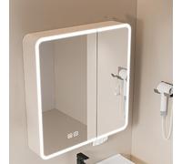 LED Bathroom Cabinet with Touch Control Wall-Mounted Storage Large Capacity Stylish Display Shelf Modern Bathroom Furniture for nized Space