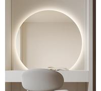 LED Bathroom Makeup Mirror 70-80cm Adjustable Asymmetrical Half-Moon Wall Mirror Anti-Fog Sleek Design Perfect for Vanity and Home Decor Stylish Lighting