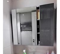 LED Bathroom Medicine Cabinet with Makeup Mirror Anti Fog Wall Mounted Aluminum Lighted Vanity Cabinet with Open Shelves Available in 60 75 85cm (Color: A)