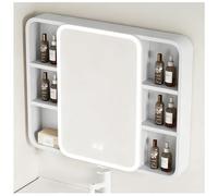 LED Bathroom Medicine Cabinet with Touch Switch Aluminum Mirror Storage Anti-Fog Function Cosmetic Modern Bathroom Essentials Wall-Mounted Vanity Unit