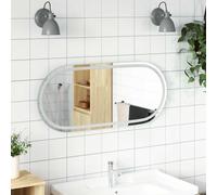 LED Bathroom Mirror Wall Mirror Wall Vanity Mirror with LED Light Oval vidaXL