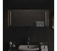 LED Bathroom Mirror 40 x 90 cm Glass with IP65 Water Protection, USB Interface, 3 Hooks, 2 Clips, Wall Mountable for Bathroom, Bedroom, Hallway