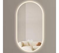 LED Bathroom Mirror 400x700mm Oval Backlit Wall-Mounted Anti-Fog Dimmable 3000K-6000K Mirror with Lights for Modern Bathrooms