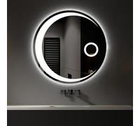 LED Bathroom Mirror - 50cm, Warm & Cool White Light, Anti-Fog, Modern Design, Wall-Mounted, Ele Touch for Home Decor, Perfect for Makeup & Grooming.