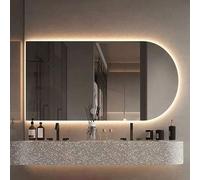 LED Bathroom Mirror Arched Wall Mirror with Smart Touch Anti-Fog 3 Color Lighting Memory Function 40x60cm 50x80cm 60x90cm Illuminated Vanity Mirror