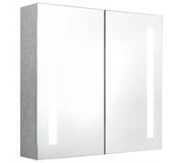 LED Bathroom Mirror Cabinet Concrete Grey Washroom Storage Vanity Unit vidaXL