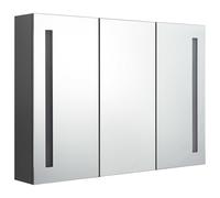 vidaXL LED Bathroom Mirror Cabinet Grey Washroom Furniture Storage Vanity Unit