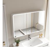 LED Bathroom Mirror Cabinet, HD Defog Vanity Mirror with Storage, Illuminated Medicine Cabinet for Stylish Bathrooms, Space-Saving Makeup Organizer