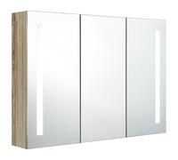 Vidaxl Led Bathroom Mirror Cabinet 89X14X62 Cm Oak