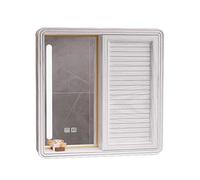 LED Bathroom Mirror Cabinet, Recessed/Wall Mount Aluminum Storage, Over Toilet Space Saver with Defogging Lights, Modern White (70x13x70cm)