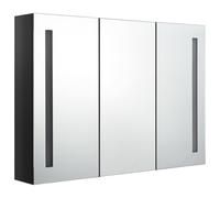 LED Bathroom Mirror Cabinet Shining Black Washroom Storage Vanity Unit vidaXL