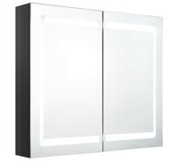 LED Bathroom Mirror Cabinet Shining Black Washroom Storage Vanity Unit vidaXL