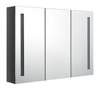 LED Bathroom Mirror Cabinet Shining Grey Washroom Storage Vanity Unit vidaXL