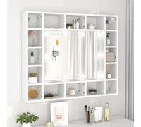 Led Bathroom Mirror Cabinet Wall-Mounted Cupboard Storage Display Wall Rack