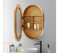 LED Bathroom Mirror Cabinet, Wall-Mounted Sto with Lighting, 180° Opening, Reversible Design, Available in d, White, Black - 50x78cm/20x30in