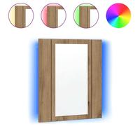 vidaXL LED Bathroom Mirror Cabinet Artisan Oak 40x12x45 cm Engineered Wood
